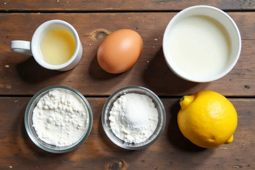 The key ingredients for making pancakes without baking powder.