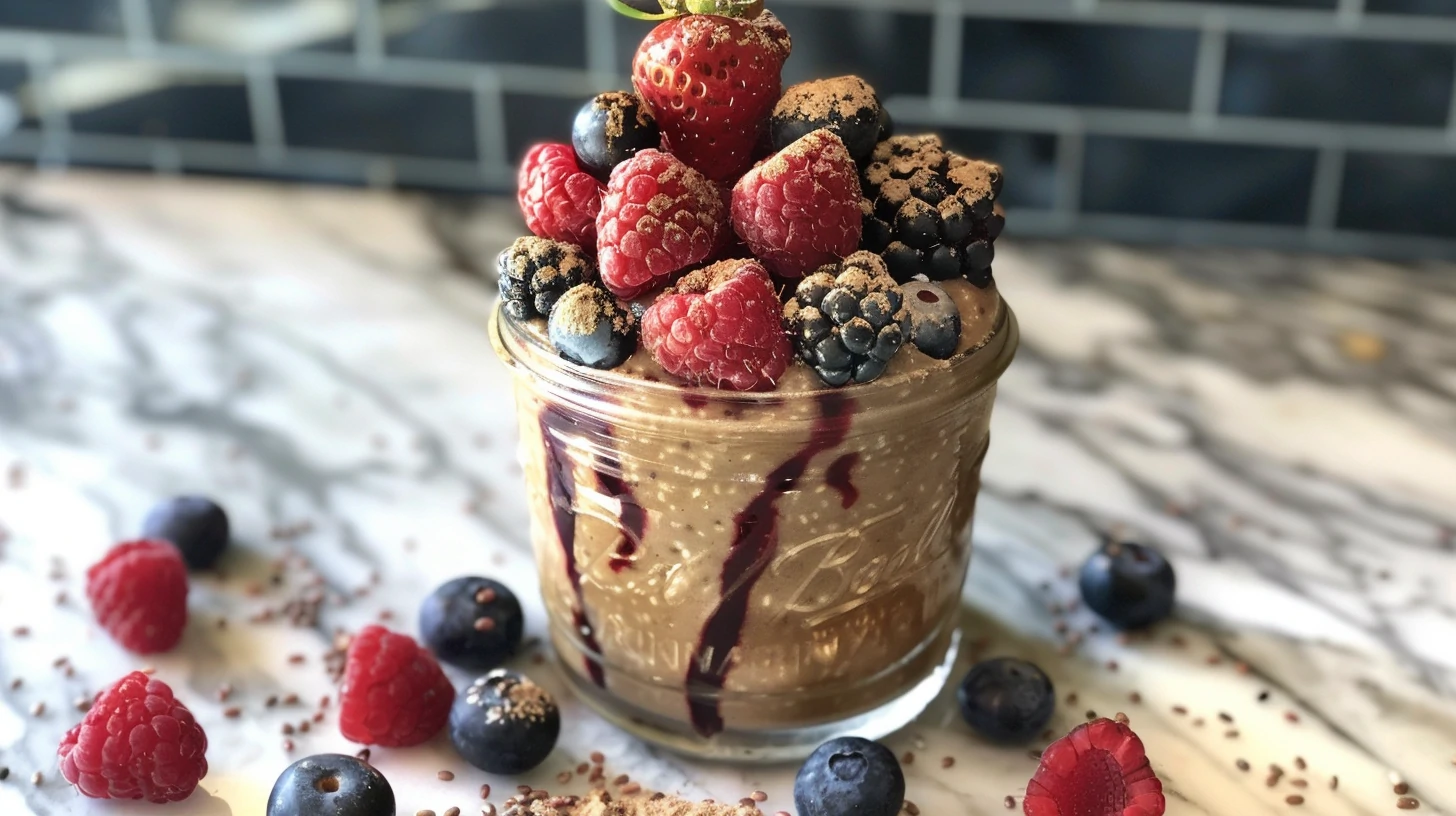 Chia seed pudding with fresh berries