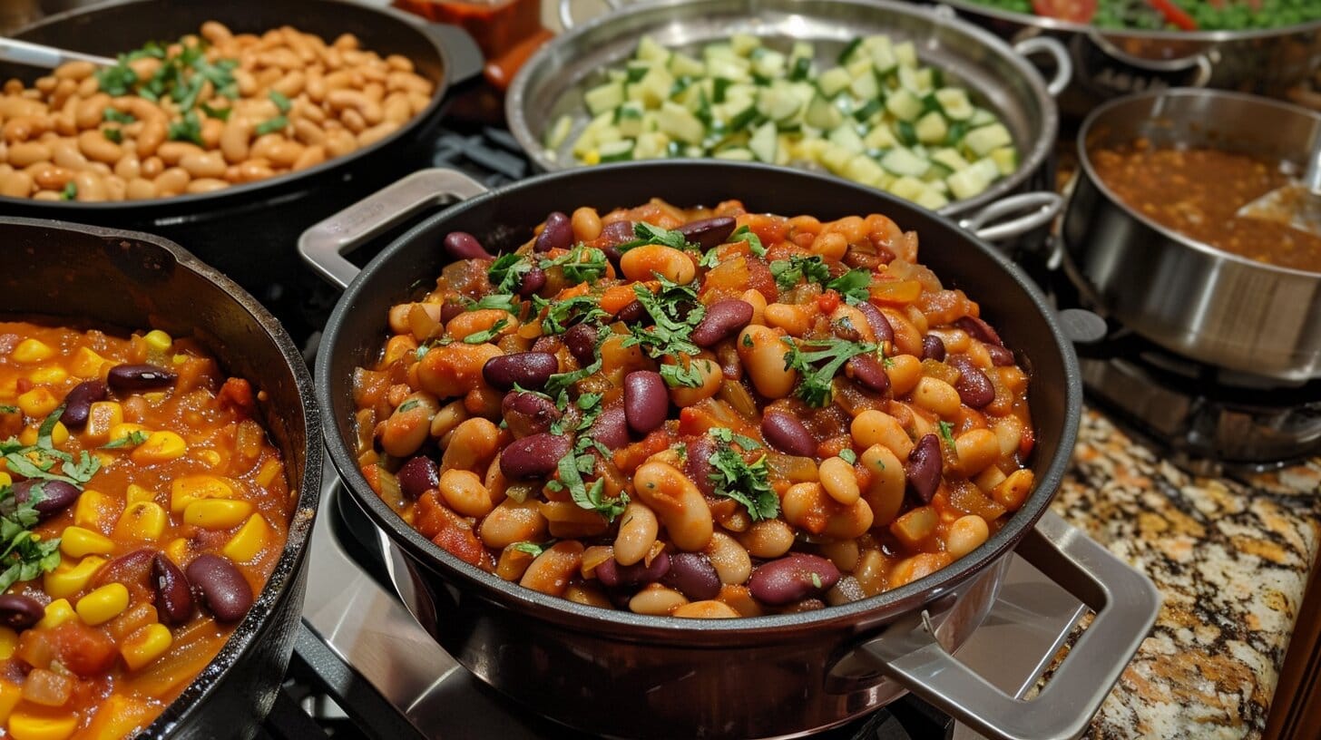 Different meals made from leftover beans.