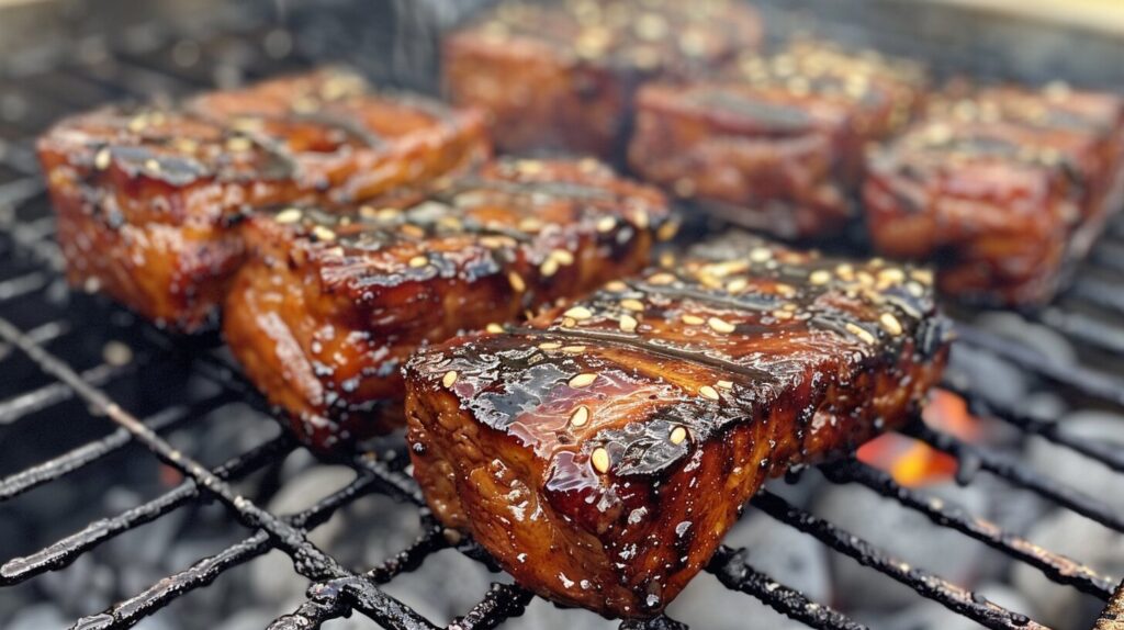 Grilled boneless short ribs with a smoky char.