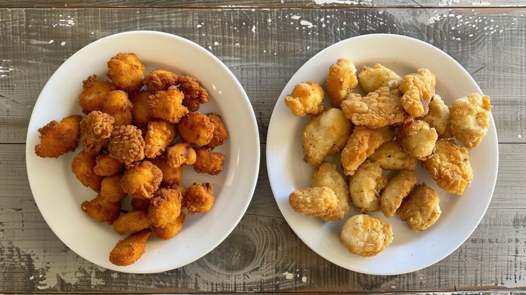 Comparison chart of grilled and fried nuggets