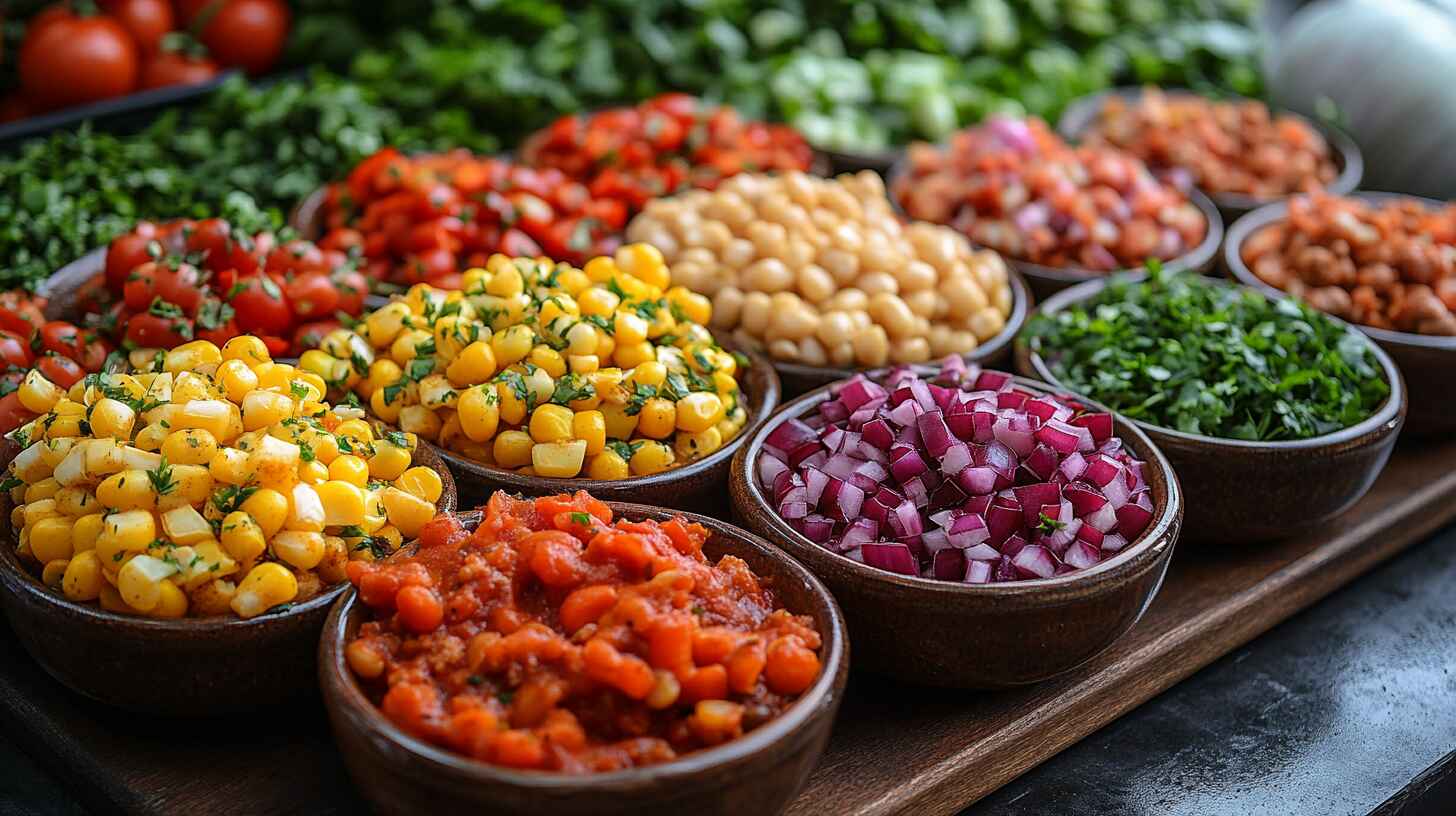 Fresh vegetables and low-sodium ingredients for chili.