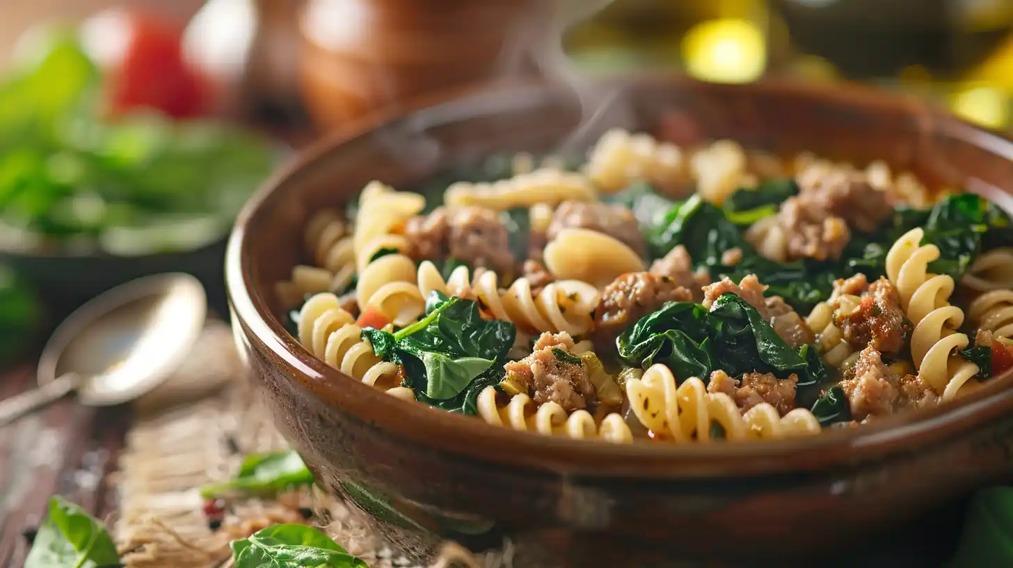 Italian Sausage Soup With Spinach And Pasta