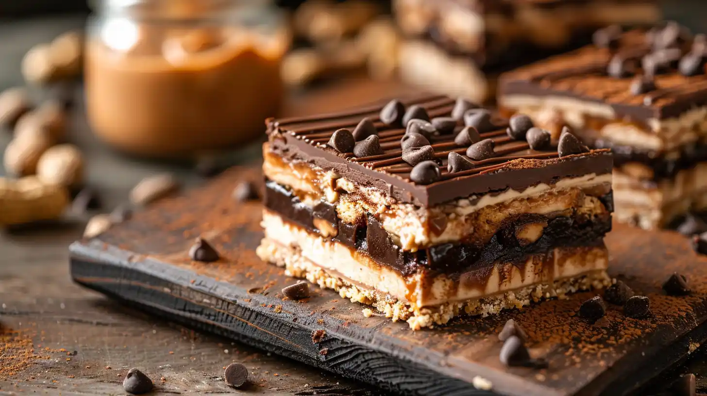 Peanut Butter Dream Bars Stack